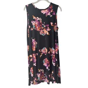 Nicole Miller Black Floral Tank Dress